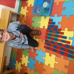 classement des barres de 1 à 10 , matériel typique Montessorien...