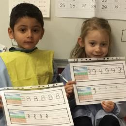 graphisme : s'entrainer à l'écriture des nombres de 0 à 9; 