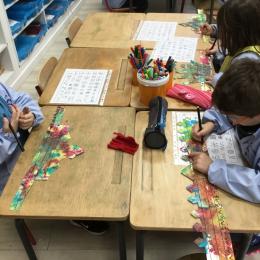 Puis dessins minutieux de divers graphismes...