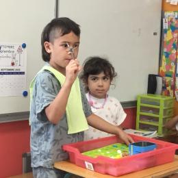 attraper sans les perforer des boules de maïs avec une pince à sucre, une pince trident, et les placer dans les alvéoles du bac à glaçons;